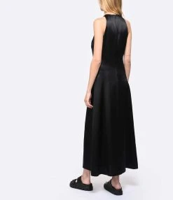 LOULOU STUDIO Robe Midi Mina Soie Noir 7 LOULOU STUDIO Robe Midi Mina Soie Noir -ANINE BING Boutique loulo look20230222 237 1