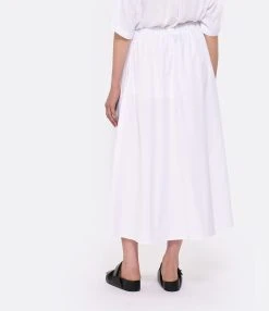 LOULOU STUDIO Jupe Midi Teli Coton Blanc 9 LOULOU STUDIO Jupe Midi Teli Coton Blanc -ANINE BING Boutique loulo look20230223 199