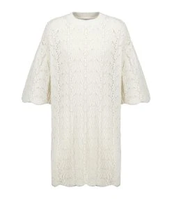 LOULOU STUDIO Robe Crochet Anjo Coton Ivoire