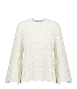 LOULOU STUDIO Top Cabra Crochet Coton Ivoire