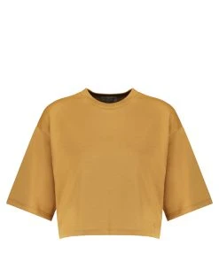 LOULOU STUDIO Tee-shirt Court Gupo Coton Camel