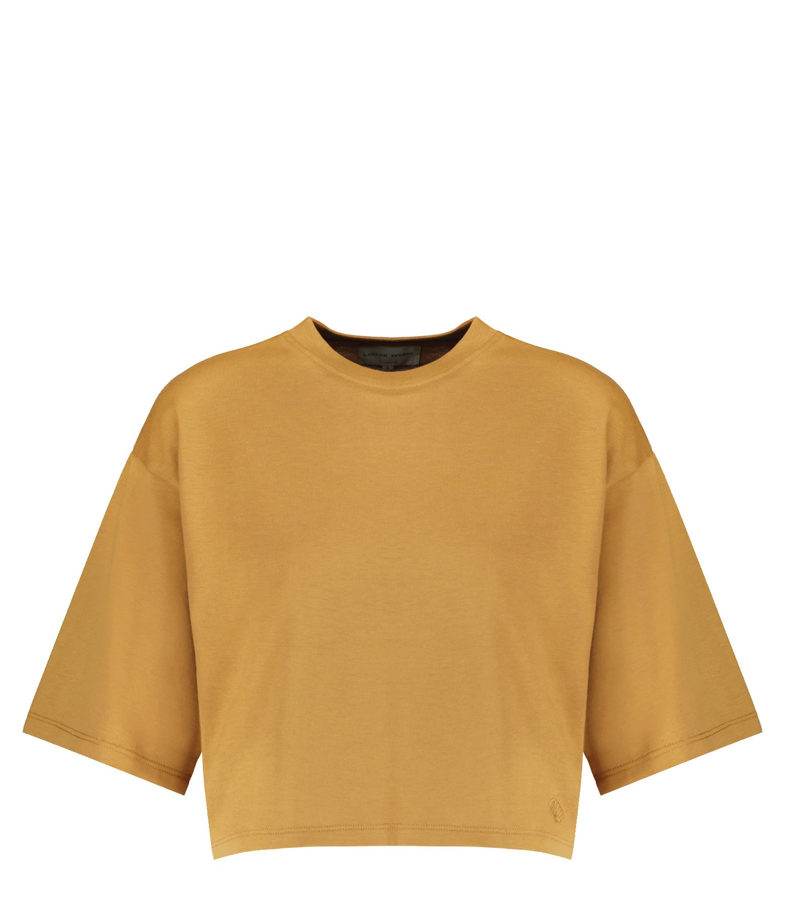 LOULOU STUDIO Tee-shirt Court Gupo Coton Camel 3 LOULOU STUDIO Tee-shirt Court Gupo Coton Camel