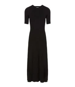 LOULOU STUDIO Robe Longue Maille Seron Soie Noir