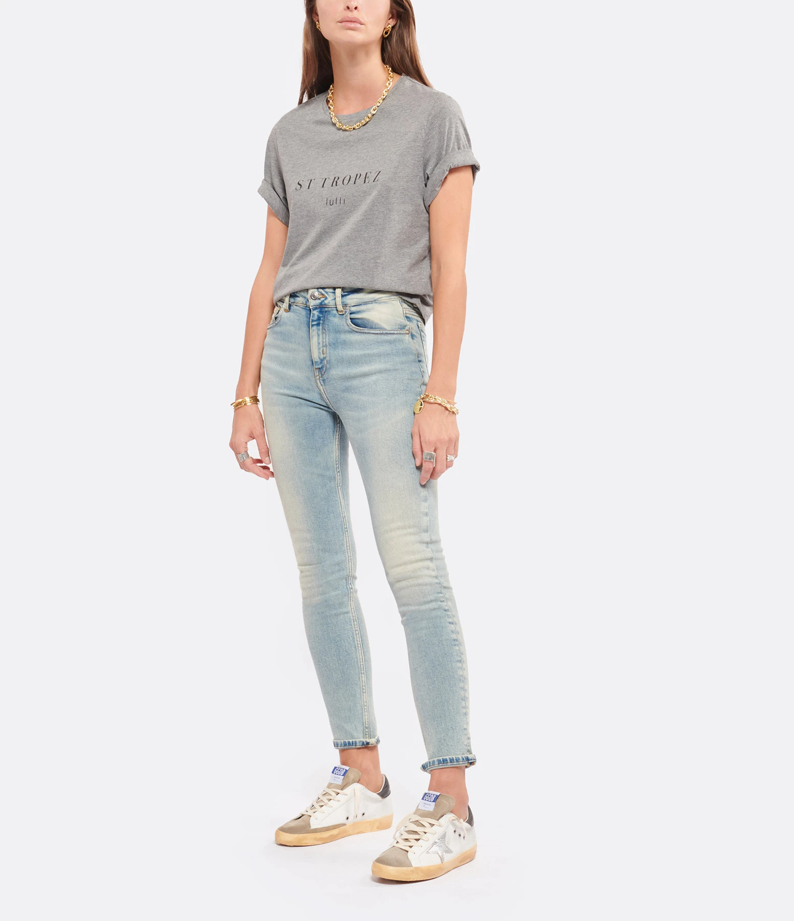 Tee-shirt Lulli St-Tropez Col Rond Coton Gris, Collaboration Jeanne Vouland X Lulli 5 Tee-shirt Lulli St-Tropez Col Rond Coton Gris, Collaboration Jeanne Vouland X Lulli – Image 3