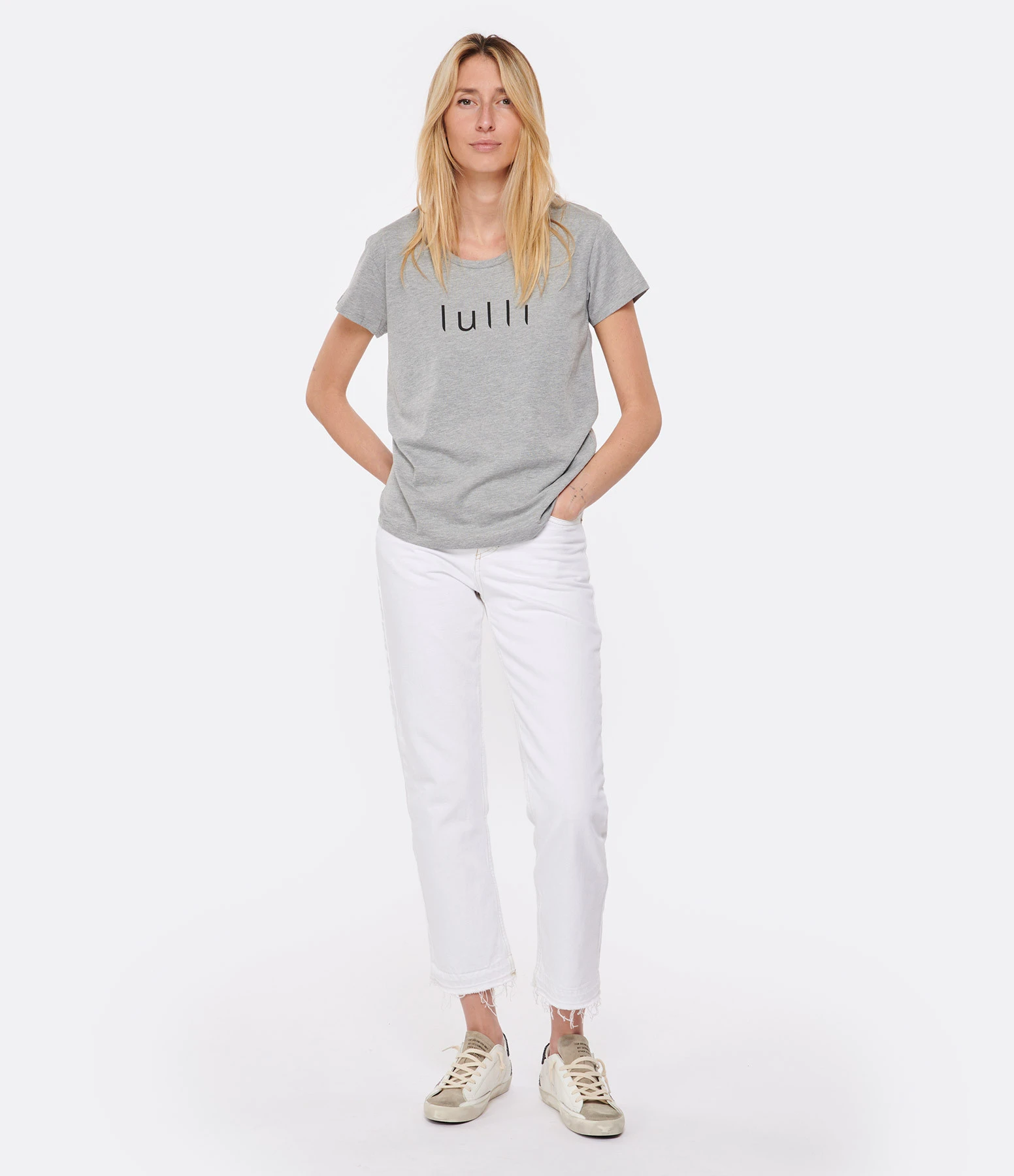 Tee-shirt Lulli Col Rond Coton Gris 6 Tee-shirt Lulli Col Rond Coton Gris – Image 4
