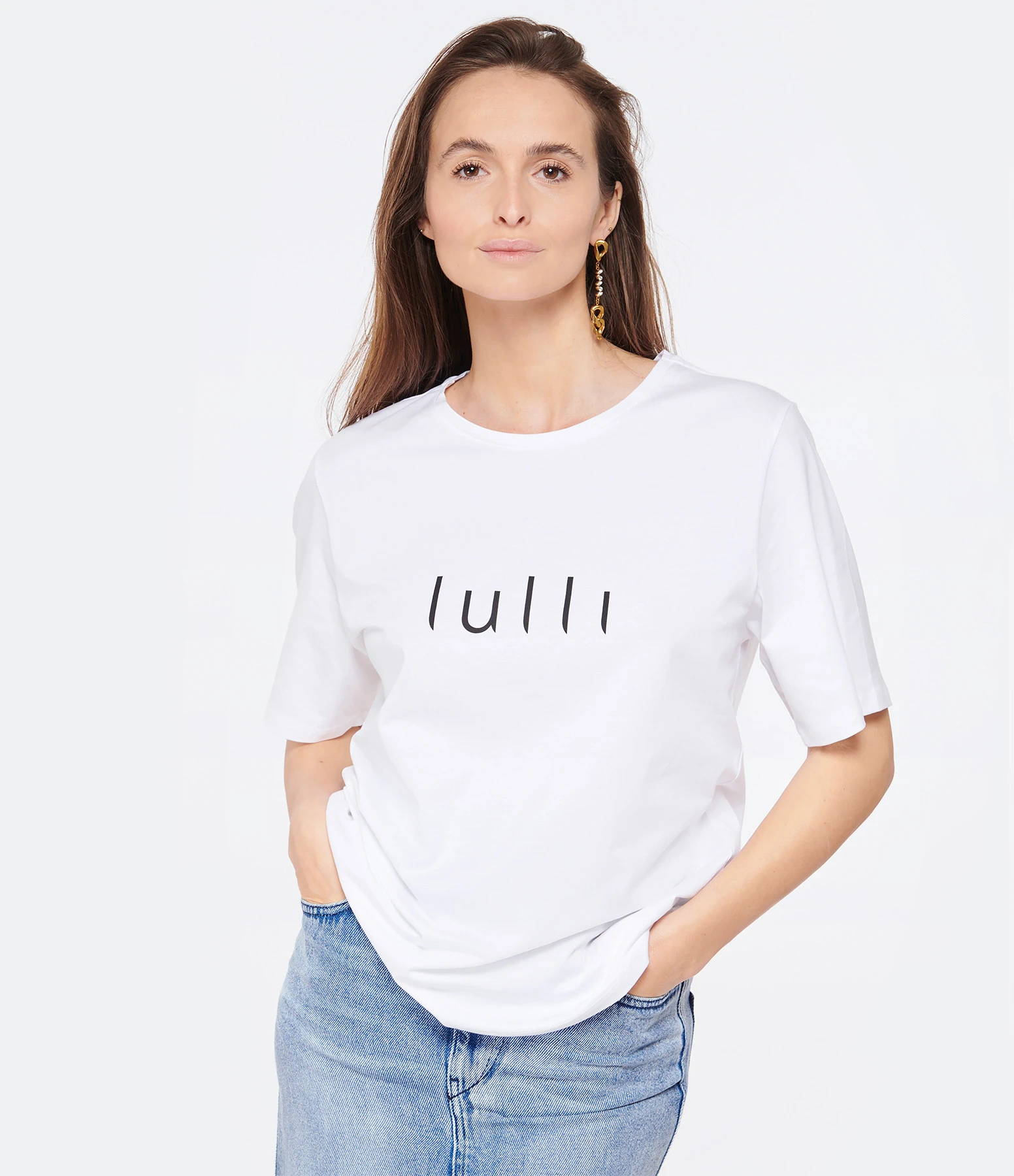 Tee-shirt Lulli Col Rond Coton Bio Blanc 4 Tee-shirt Lulli Col Rond Coton Bio Blanc – Image 2