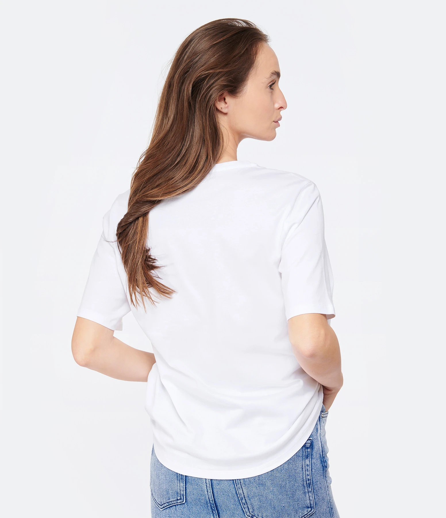 Tee-shirt Lulli Col Rond Coton Bio Blanc 6 Tee-shirt Lulli Col Rond Coton Bio Blanc – Image 4