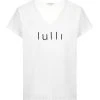 Tee-shirt Lulli Col V Coton Bio Blanc -ANINE BING Boutique lulliblancv