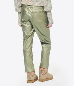 MAEVY MOUVEMENT LIBRE Pantalon Pantavegan Cuir Vegan Sauge -ANINE BING Boutique maevy look20221110 20 1