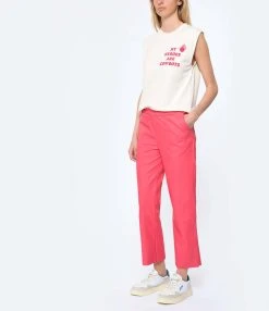 MAEVY MOUVEMENT LIBRE Pantalon Pantavegan Cuir Vegan Fraise -ANINE BING Boutique maevy look20230222 326
