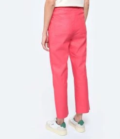 MAEVY MOUVEMENT LIBRE Pantalon Pantavegan Cuir Vegan Fraise -ANINE BING Boutique maevy look20230222 331