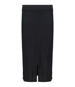 MAEVY MOUVEMENT LIBRE Jupe Fendue Flo Bambou Noir