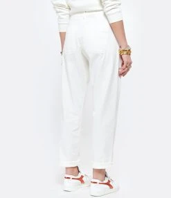 MAISON STANDARDS Pantalon Chino Bertine Coton Écru -ANINE BING Boutique maiso look20210331 233