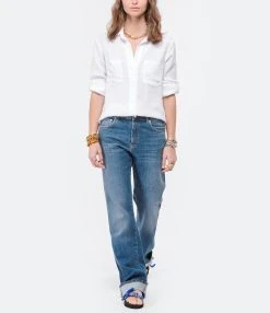 MAISON STANDARDS Jean Flare Blaise Coton Bleu -ANINE BING Boutique maiso look20210407 207