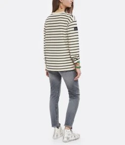 MAISON STANDARDS Tee-shirt Marinière Domotille Coton Écru -ANINE BING Boutique maiso look20220302 221