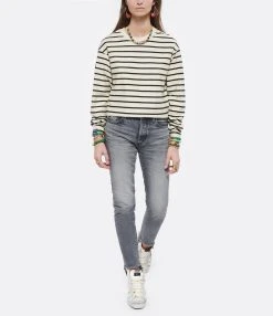 MAISON STANDARDS Tee-shirt Marinière Domotille Coton Écru -ANINE BING Boutique maiso look20220302 225