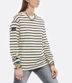 MAISON STANDARDS Tee-shirt Marinière Domotille Coton Écru -ANINE BING Boutique maiso look20220302 230