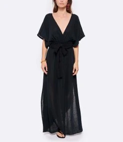 MAISON SAINT JULIEN Robe Empire Longue Coton Noir -ANINE BING Boutique maiso look20220426 98 1