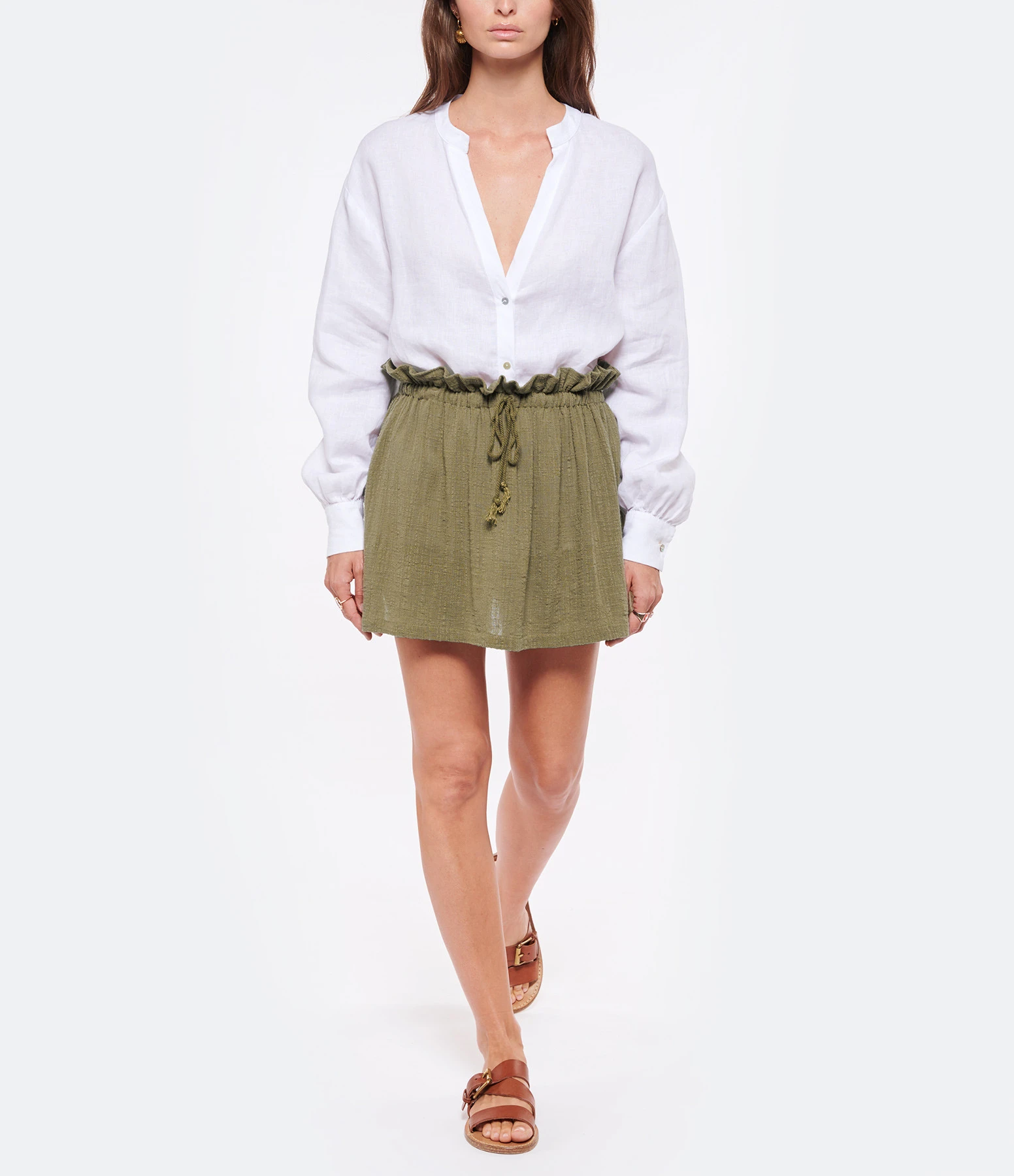 MAISON SAINT JULIEN Jupe Alexandrie Coton Kaki 5 MAISON SAINT JULIEN Jupe Alexandrie Coton Kaki – Image 3