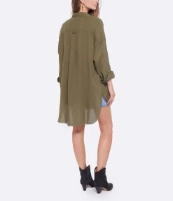 MAISON SAINT JULIEN Robe Mykonos Coton Kaki -ANINE BING Boutique maiso look20220602 7 1