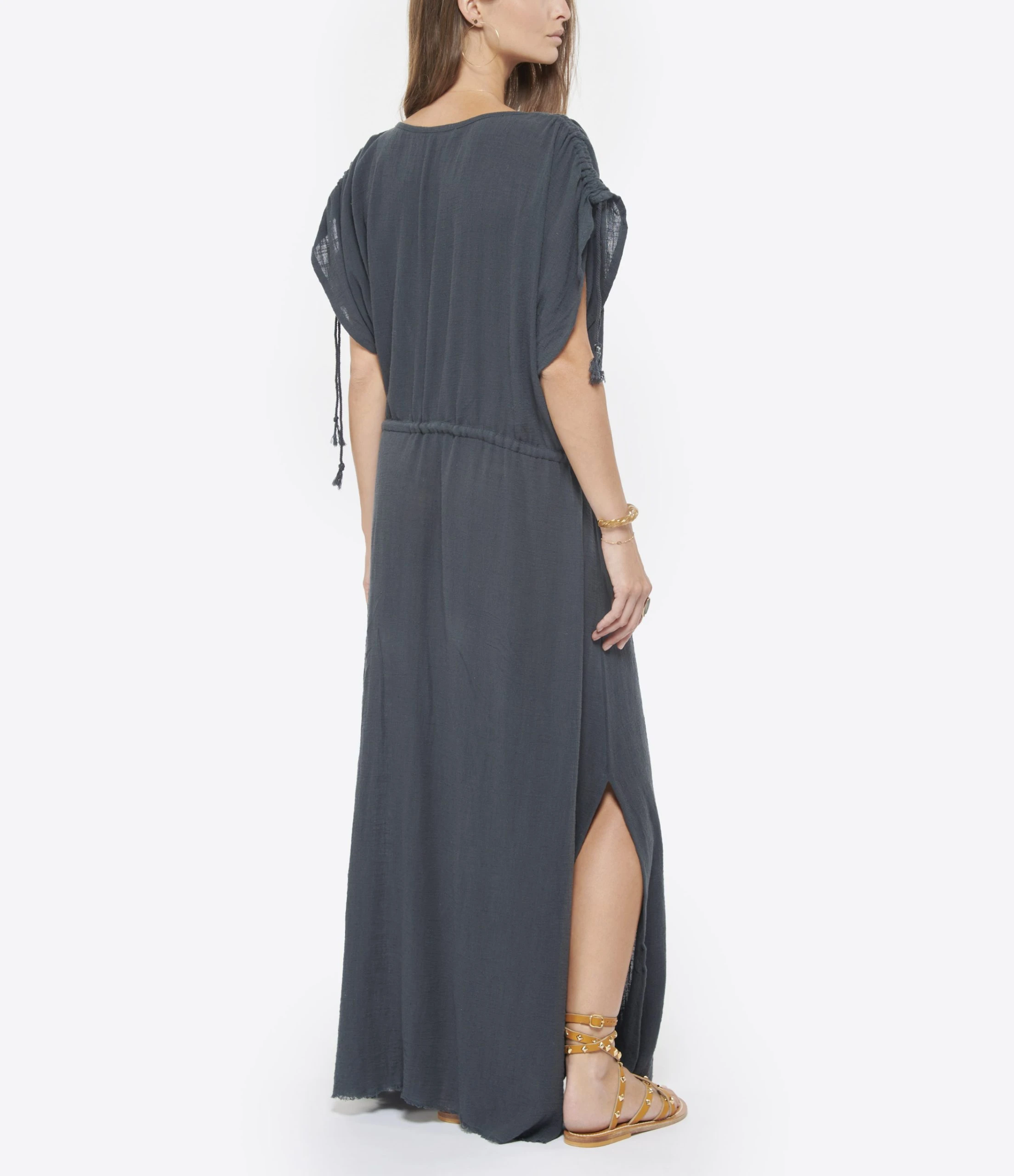 MAISON SAINT JULIEN Robe Alexandrie Longue Coton Midnight Blue 6 MAISON SAINT JULIEN Robe Alexandrie Longue Coton Midnight Blue – Image 4