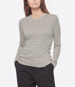 MAISON STANDARDS Tee-shirt Emannuella Rayures Noir Crème -ANINE BING Boutique maiso look20221110 38