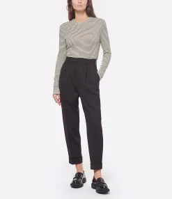 MAISON STANDARDS Tee-shirt Emannuella Rayures Noir Crème -ANINE BING Boutique maiso look20221110 39