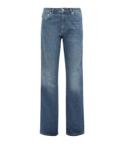 MAISON STANDARDS Jean Flare Blaise Coton Bleu