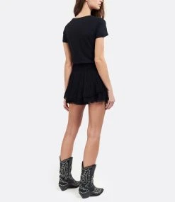 MAJESTIC FILATURES Tee-shirt Lisa Col V Lin Noir 11 MAJESTIC FILATURES Tee-shirt Lisa Col V Lin Noir -ANINE BING Boutique majes look20200122 554 1