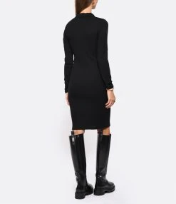 MAJESTIC FILATURES Robe Col Polo Coton Noir -ANINE BING Boutique majes look20220824 464