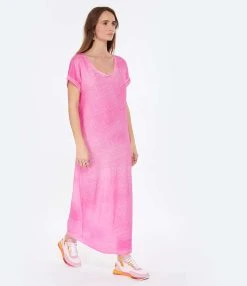 MAJESTIC FILATURES Robe Longue Lin Flamingo -ANINE BING Boutique majes look20230110 171