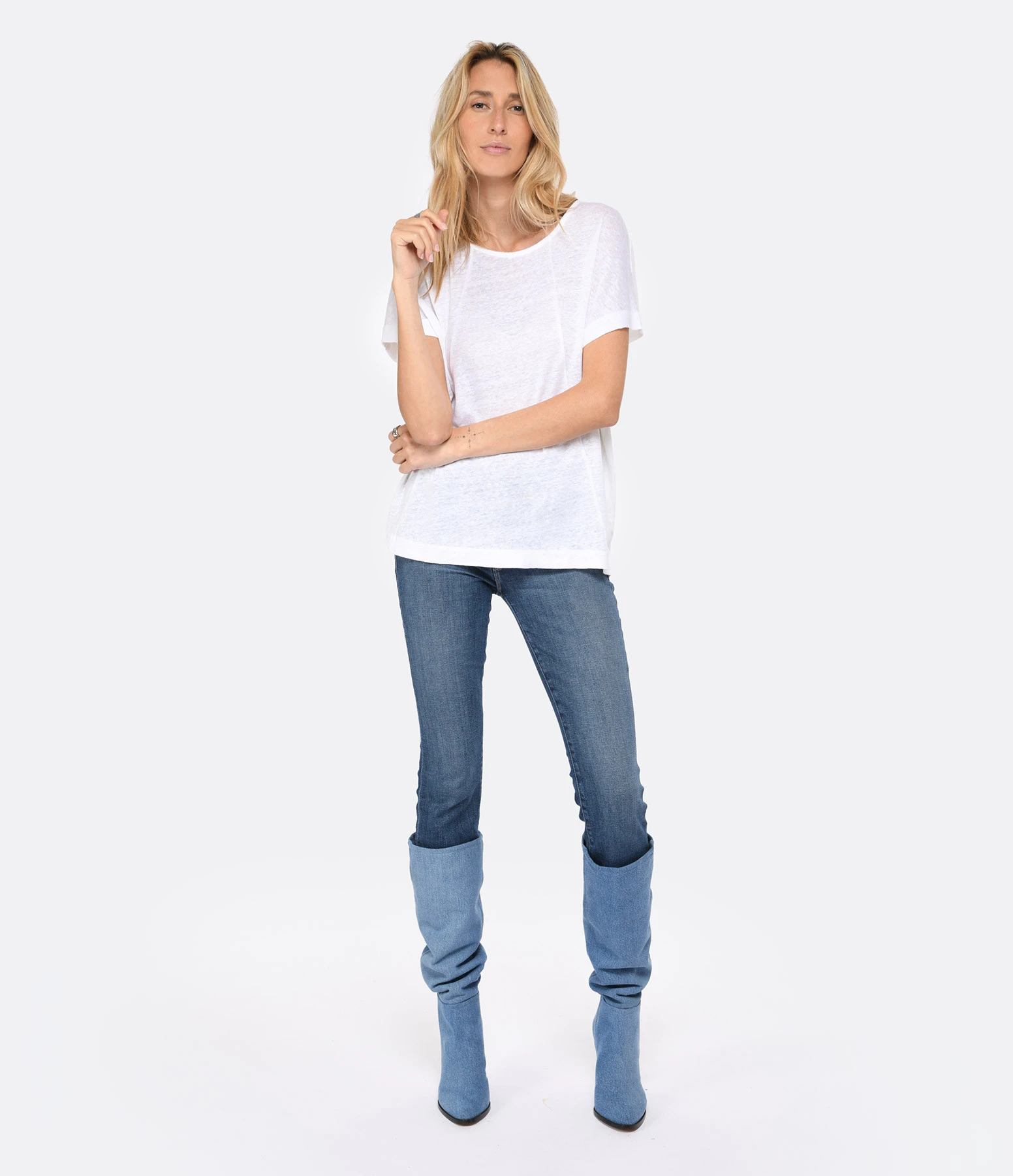 MAJESTIC FILATURES Tee-shirt Col Rond Lin Blanc 8 MAJESTIC FILATURES Tee-shirt Col Rond Lin Blanc – Image 6