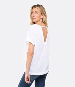 MAJESTIC FILATURES Tee-shirt Col Rond Lin Blanc 12 MAJESTIC FILATURES Tee-shirt Col Rond Lin Blanc -ANINE BING Boutique majes look20230111 506