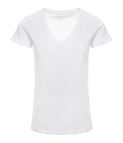 MAJESTIC FILATURES Tee-shirt Julia Col V Coton Blanc