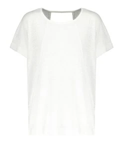 MAJESTIC FILATURES Tee-shirt Col Rond Lin Blanc