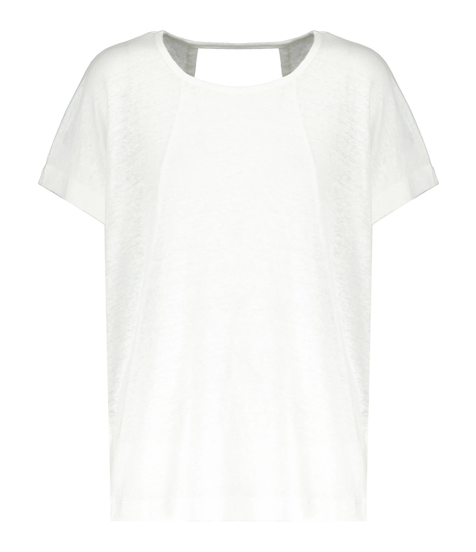 MAJESTIC FILATURES Tee-shirt Col Rond Lin Blanc 3 MAJESTIC FILATURES Tee-shirt Col Rond Lin Blanc