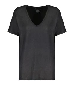 MAJESTIC FILATURES Tee-shirt Col V Noir