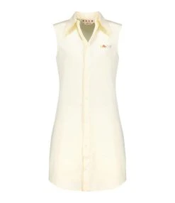 Marni Robe Courte Coton Antique Jaune