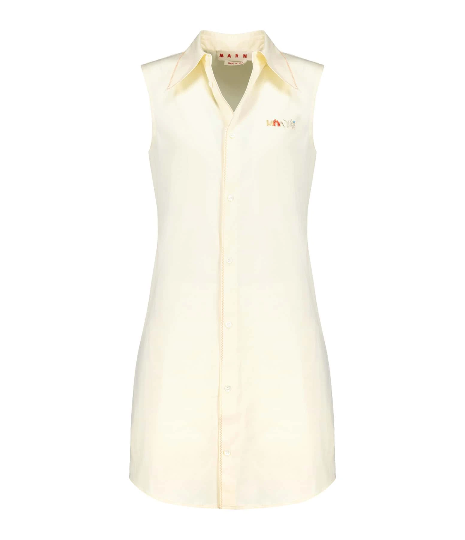 Marni Robe Courte Coton Antique Jaune 3 Marni Robe Courte Coton Antique Jaune