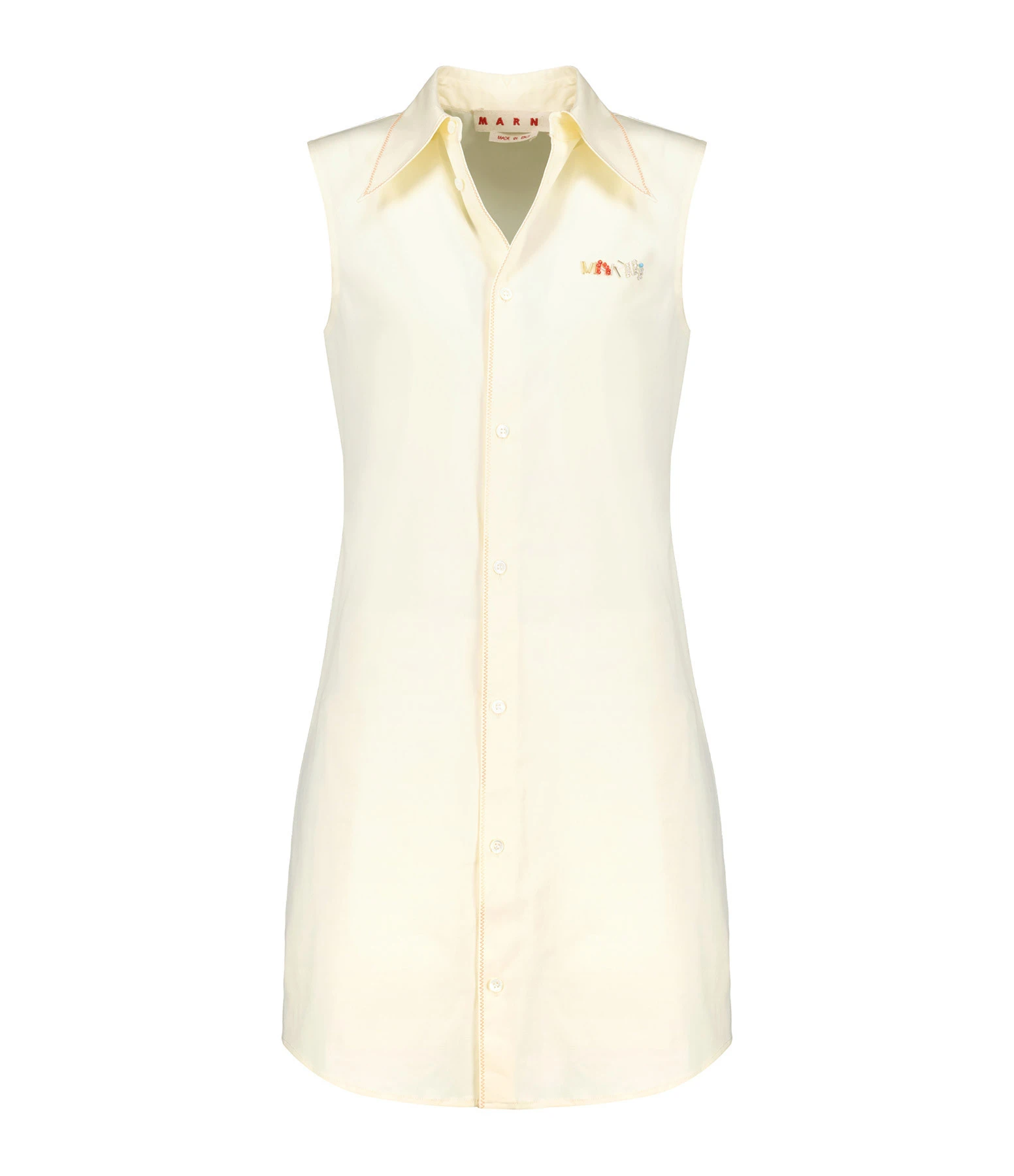 Marni Robe Courte Coton Antique Jaune 3 Marni Robe Courte Coton Antique Jaune