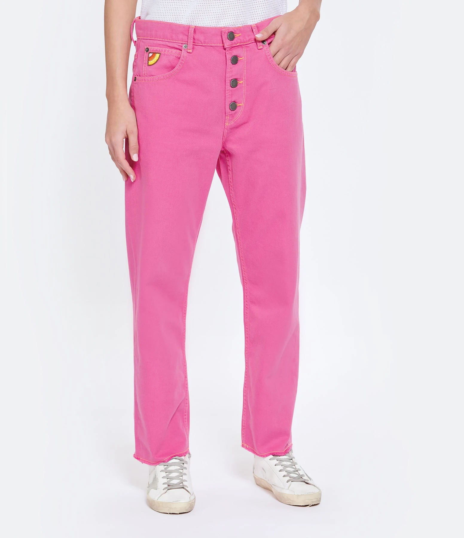 MIRA MIKATI Jean Broderie Coton Rose 8 MIRA MIKATI Jean Broderie Coton Rose – Image 6