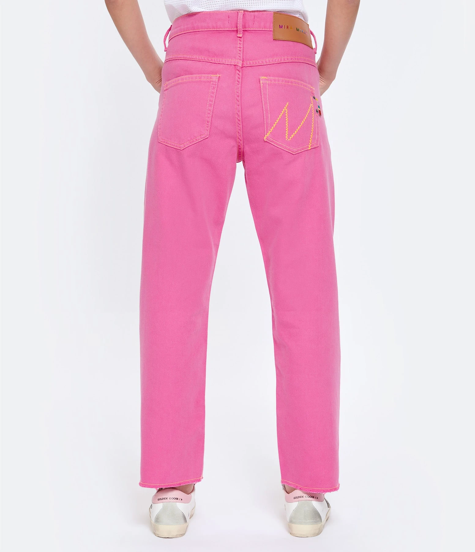 MIRA MIKATI Jean Broderie Coton Rose 9 MIRA MIKATI Jean Broderie Coton Rose – Image 7