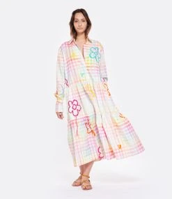 MIRA MIKATI Robe Manches Longues Imprimé Broderie Coton Biologue 10 MIRA MIKATI Robe Manches Longues Imprimé Broderie Coton Biologue -ANINE BING Boutique mirad look20230203 393