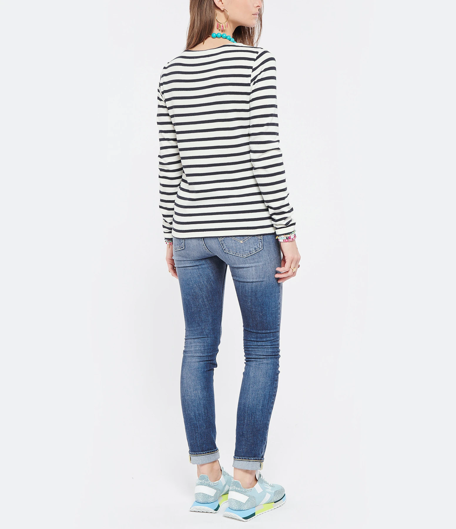 Maison Labiche Tee-shirt Amour Coton Biologique Ivoire Bleu Navy 7 Maison Labiche Tee-shirt Amour Coton Biologique Ivoire Bleu Navy – Image 5