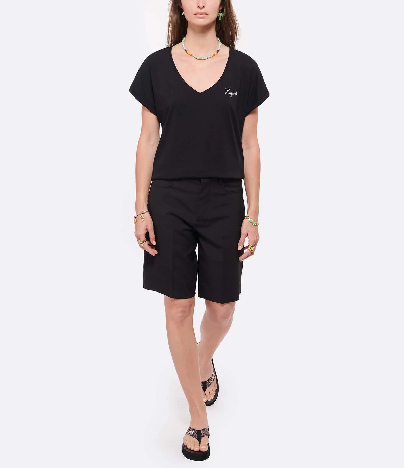 Maison Labiche Tee-shirt Col V Legend Coton Biologique Noir 6 Maison Labiche Tee-shirt Col V Legend Coton Biologique Noir – Image 4