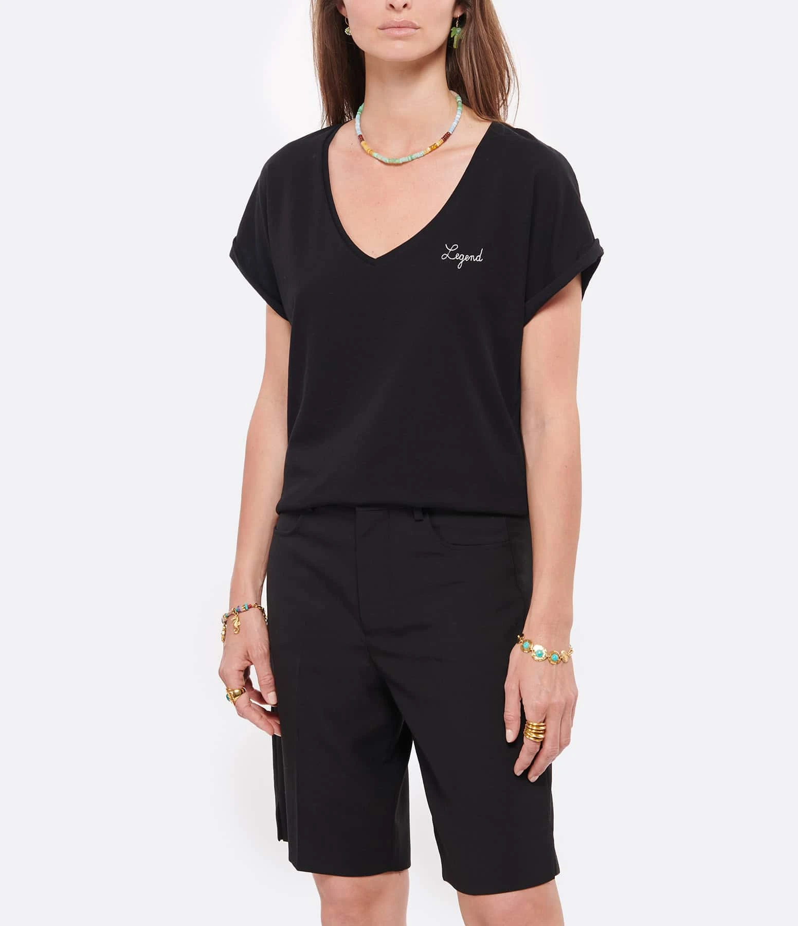 Maison Labiche Tee-shirt Col V Legend Coton Biologique Noir 5 Maison Labiche Tee-shirt Col V Legend Coton Biologique Noir – Image 3