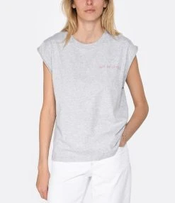 Maison Labiche Tee-shirt Sedaine Out Of Office Coton Bio Gris -ANINE BING Boutique mlabi look20230215 290