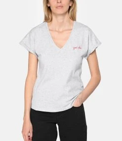 Maison Labiche Tee-shirt Chateau Good Vibes Coton Bio Gris 9 Maison Labiche Tee-shirt Chateau Good Vibes Coton Bio Gris -ANINE BING Boutique mlabi look20230215 341