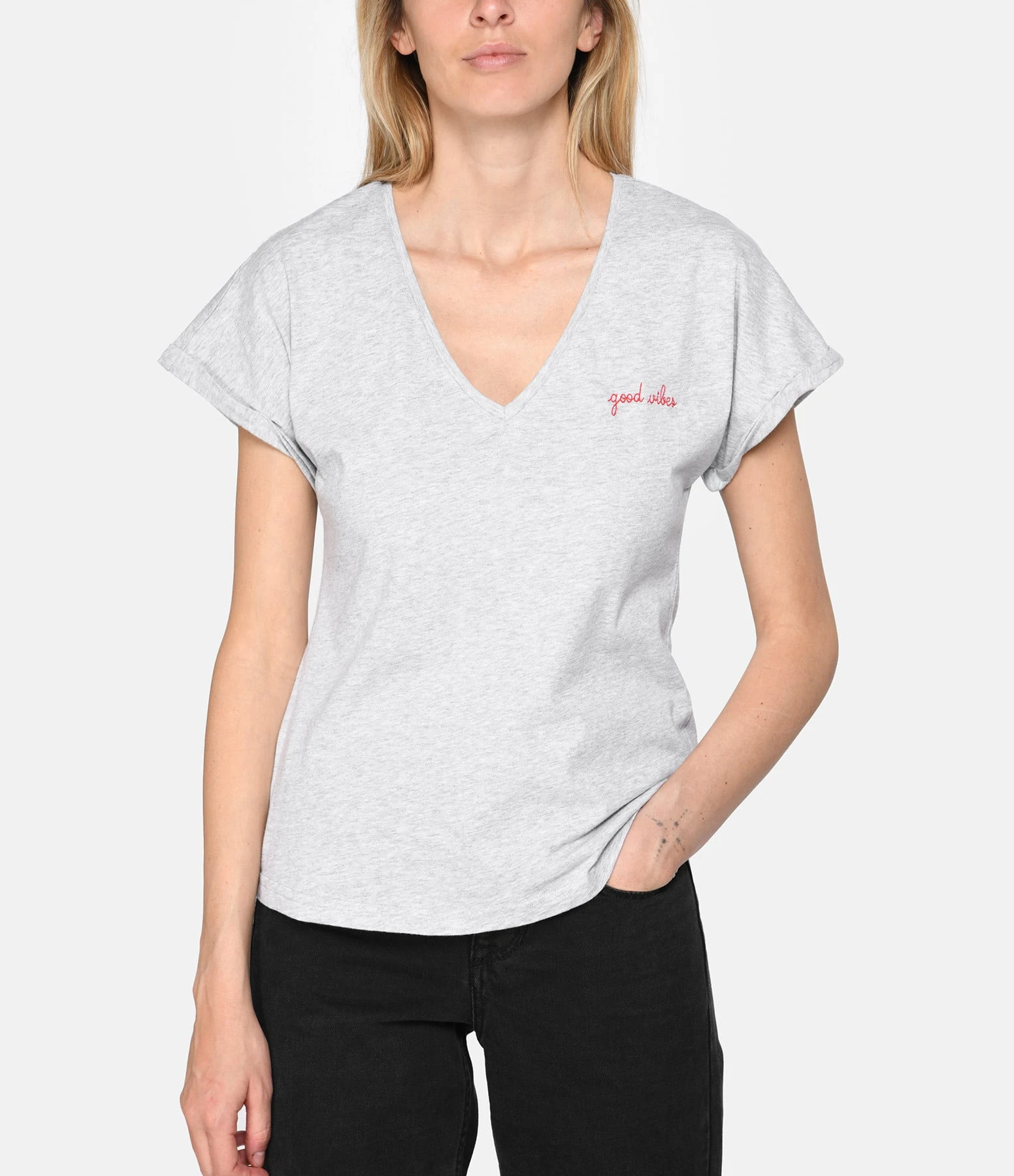 Maison Labiche Tee-shirt Chateau Good Vibes Coton Bio Gris 5 Maison Labiche Tee-shirt Chateau Good Vibes Coton Bio Gris – Image 3