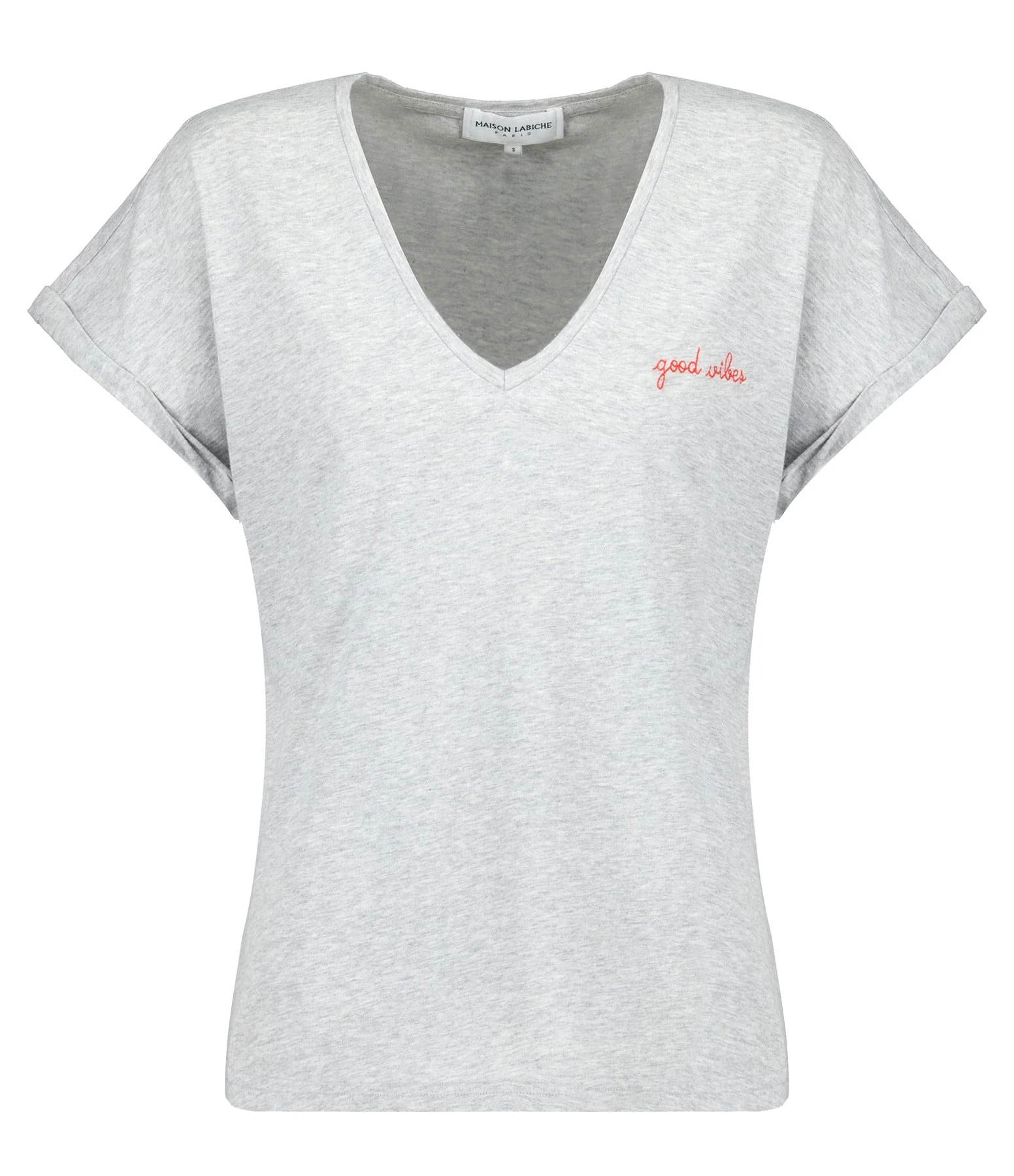 Maison Labiche Tee-shirt Chateau Good Vibes Coton Bio Gris 3 Maison Labiche Tee-shirt Chateau Good Vibes Coton Bio Gris